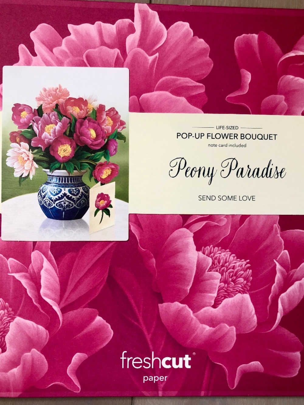 New Peony Floral 3D Pop Up Bouquet
